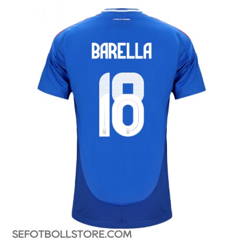 Italien Nicolo Barella #18 Replika Hemmatröja EM 2024 Kortärmad